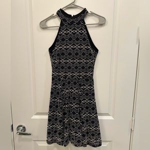Black and gold halter dress - size S. Slip-lined and super comfy!